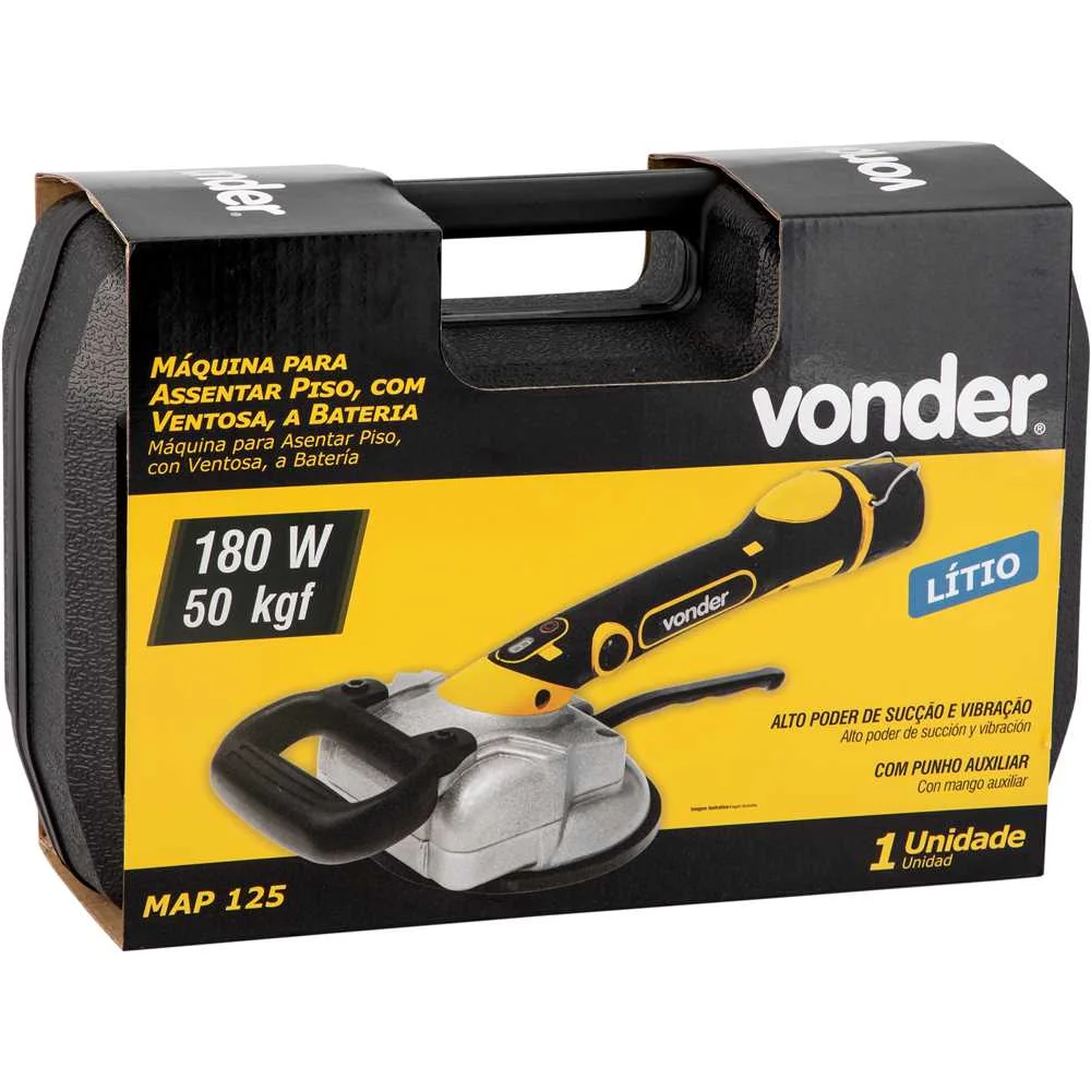 Máquina para Assentar Piso a Bateria com Ventosa 12V Map 125 - Vonder