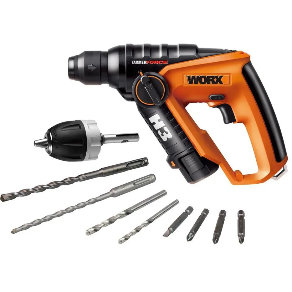 Martelete Perfurador Worx Wx382.3 Bat 12V Biv. Sds Plus