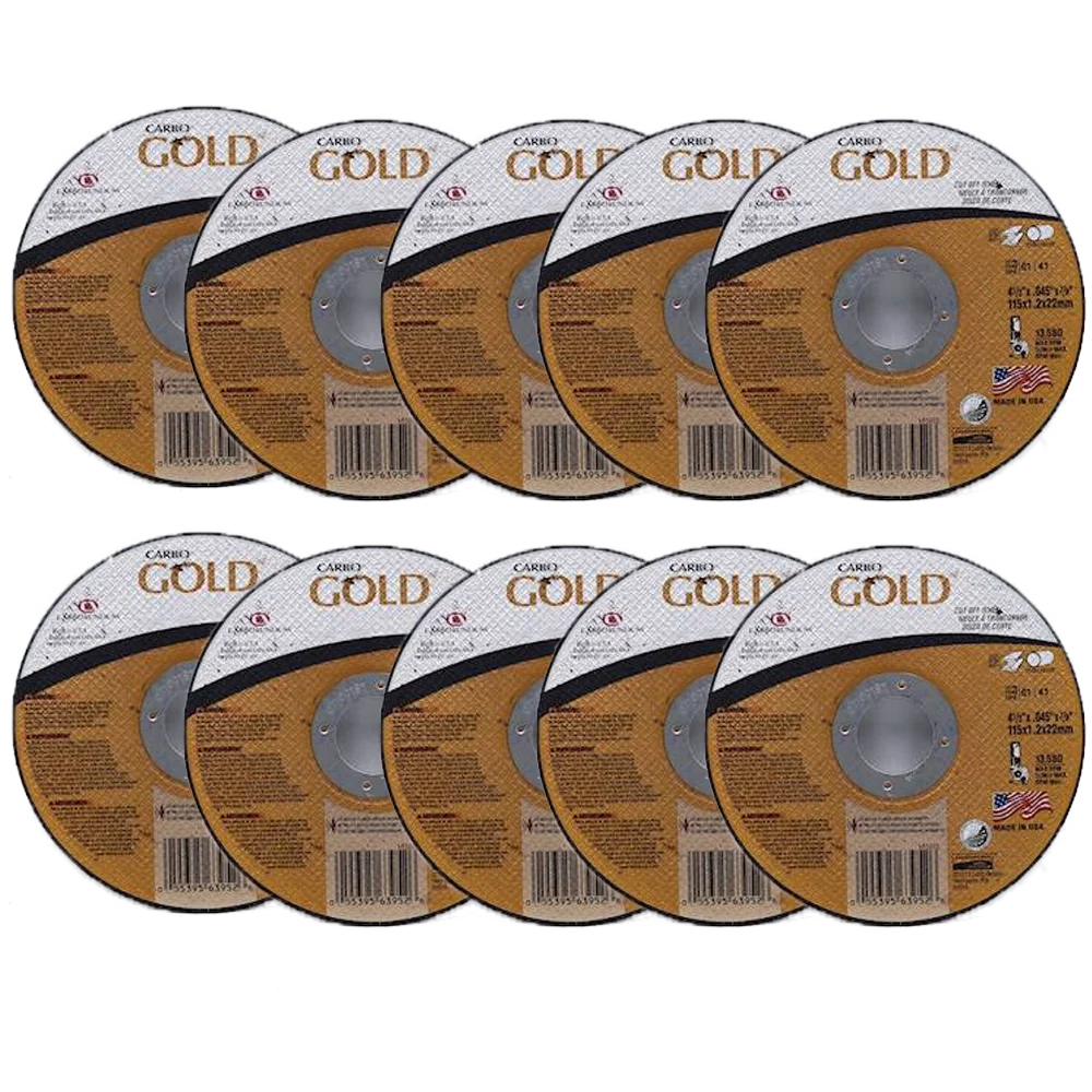 MKP Kit 10 Discos de Corte Carborundum Gold 10" x 1/8" x 5/8" para Aço