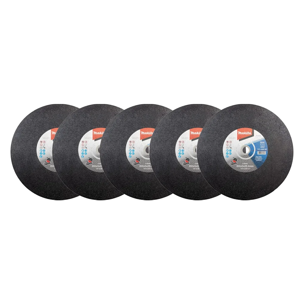 MKP Kit 5 Discos de Corte Makita 14" x 1/8" x 1" A30 – Para Aço Carbono