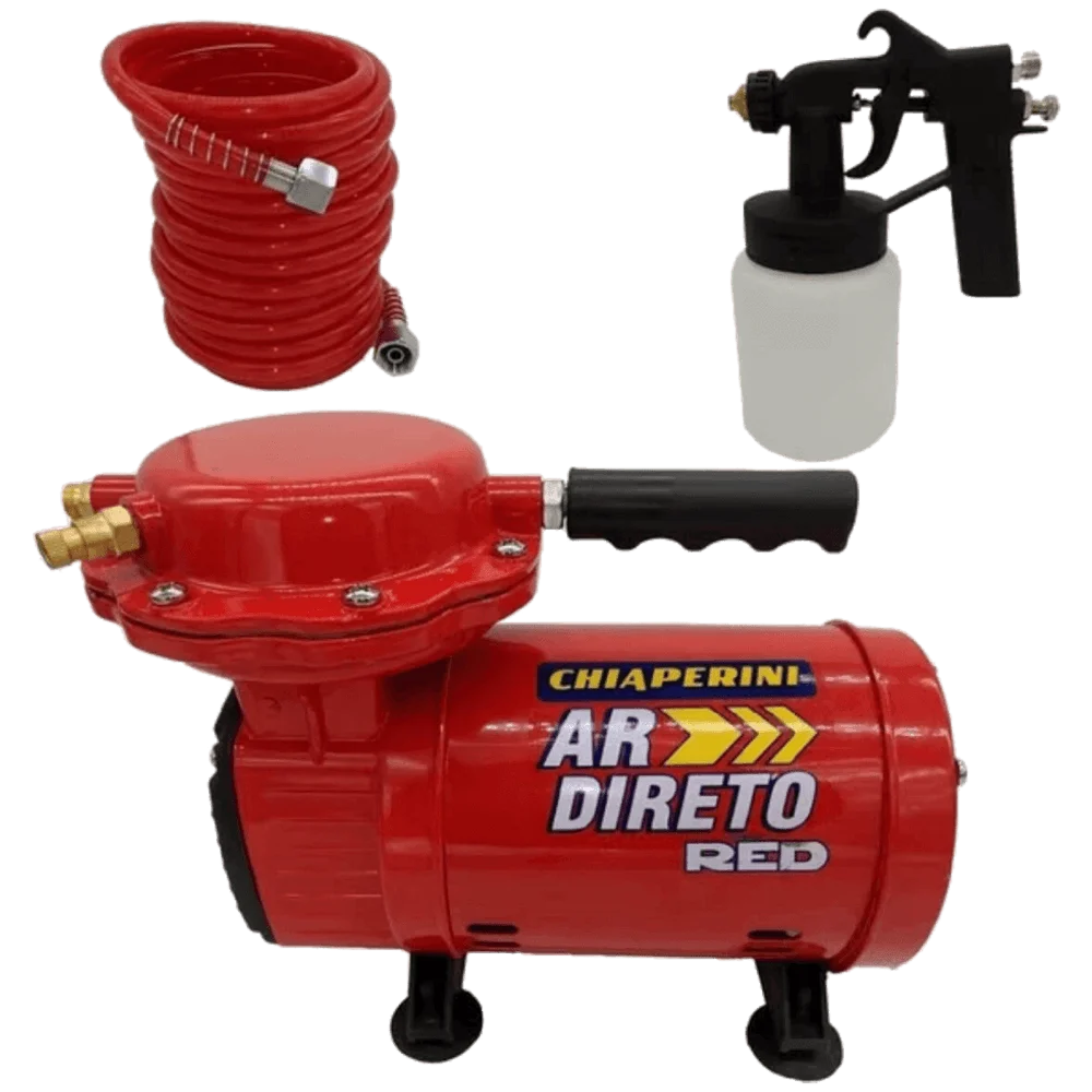 Motocompressor de Ar Direto com Pistola e Mangueira Bivolt - Chiaperini