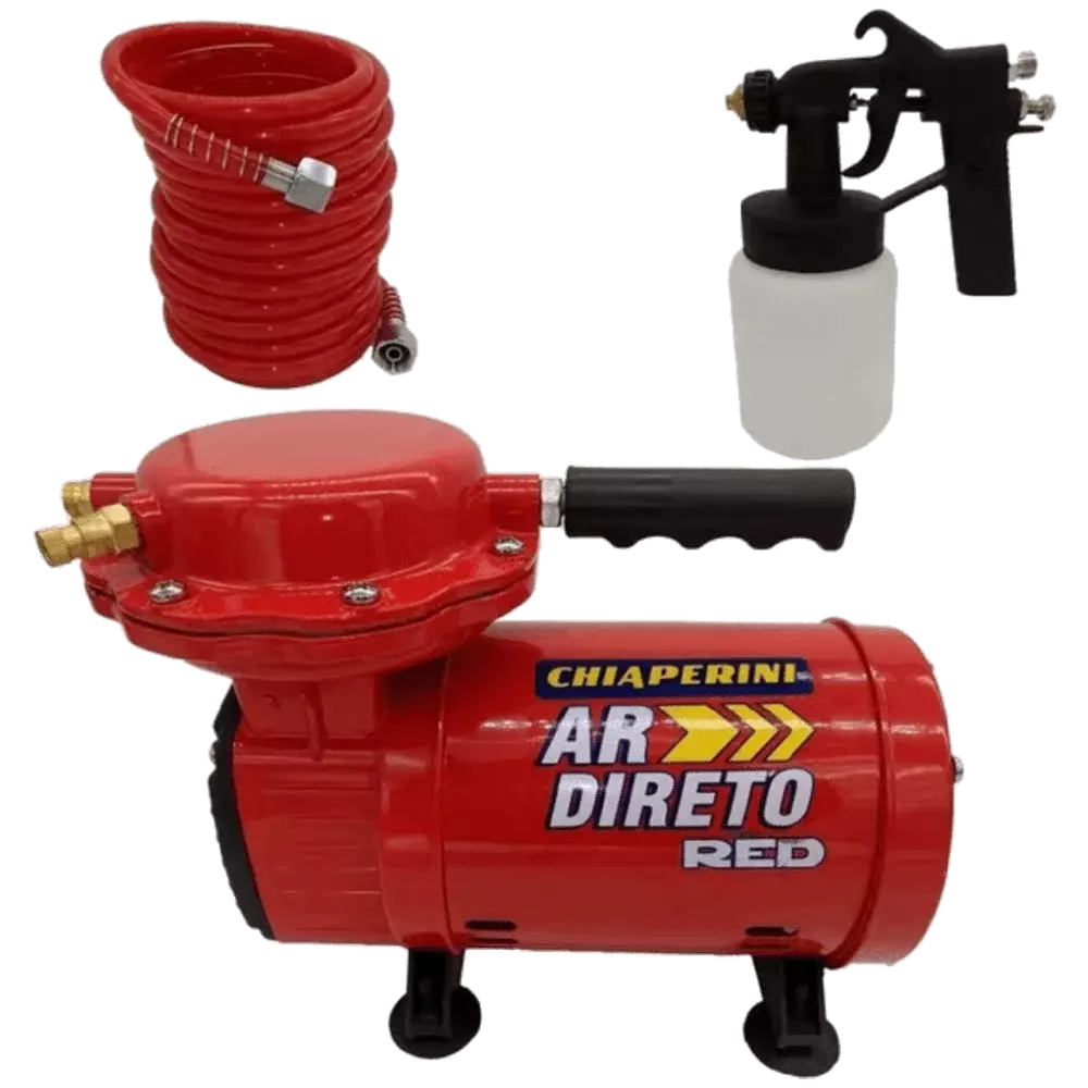 Motocompressor de Ar Direto com Pistola e Mangueira Bivolt - Chiaperini