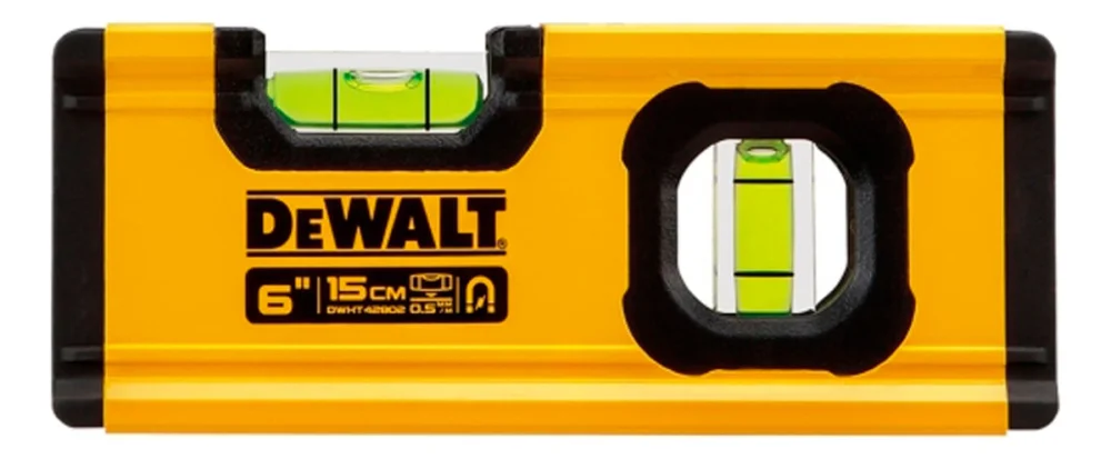 Nível de Alumínio 6'' com 2 Bolhas e Base Magnética Dewalt