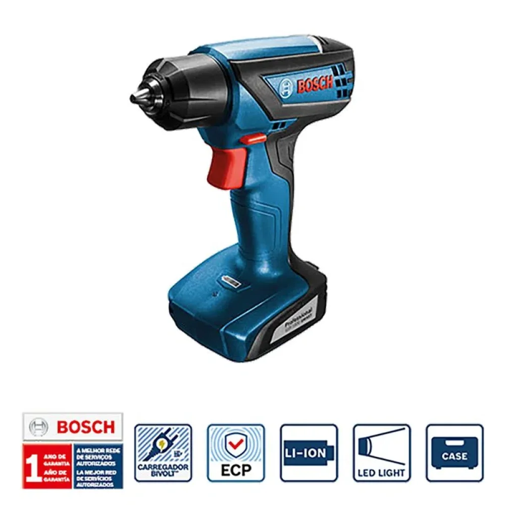 Parafusadeira Furadeira a Bateria Bosch Gsr 1000 Smart, 12V