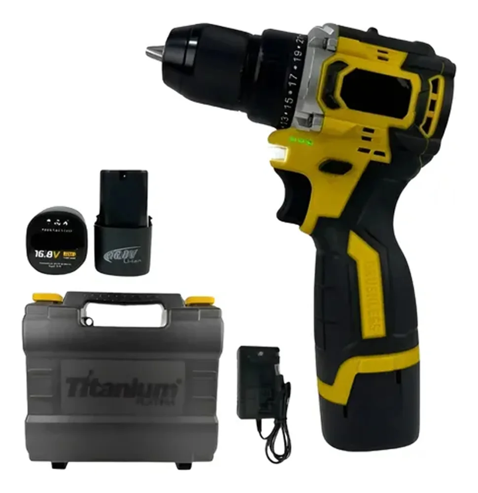 Parafusadeira Furadeira de Impacto Ti-1300P 16,8V com 2 Baterias e Carregador - Titanium