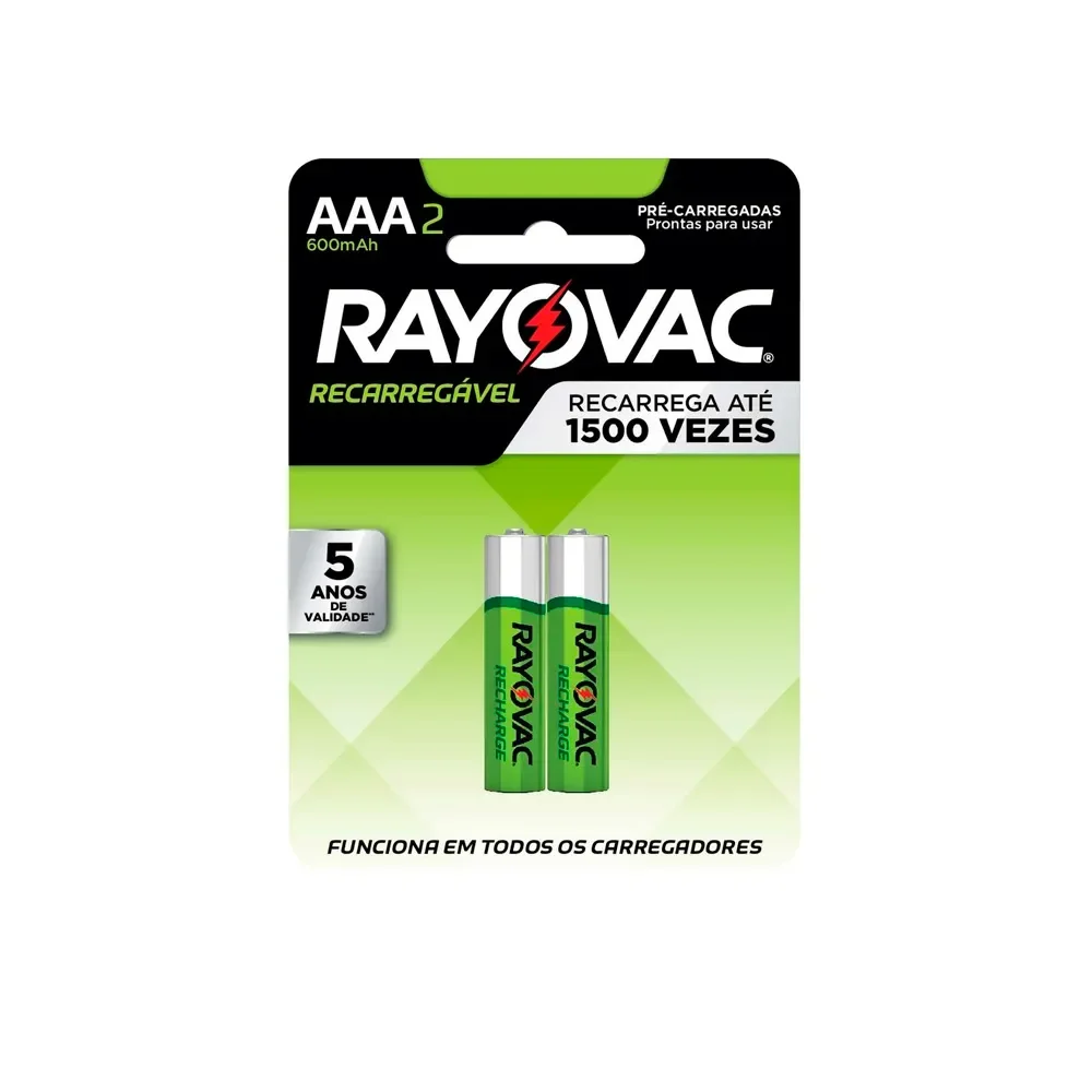 Pilha Recarregável Aaa (Palito) 2 Unidades - Rayovac