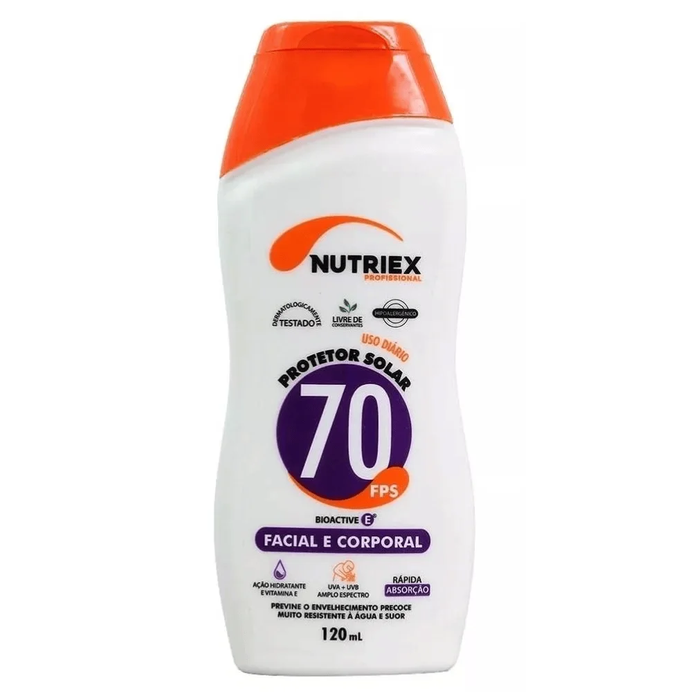 Protetor Solar Fps 70 1/3 com Proteção Uva 120Ml /Nutriex