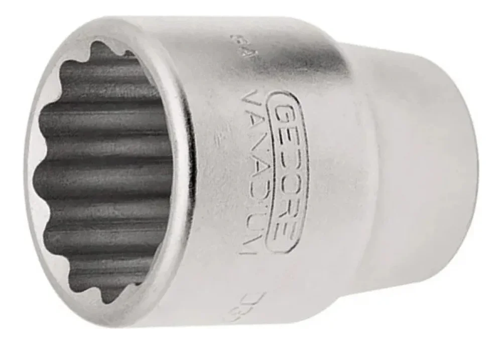 Soquete Estriado de 1"".11/16 Encaixe de 3/4"" D32-1.11/16 Gedore