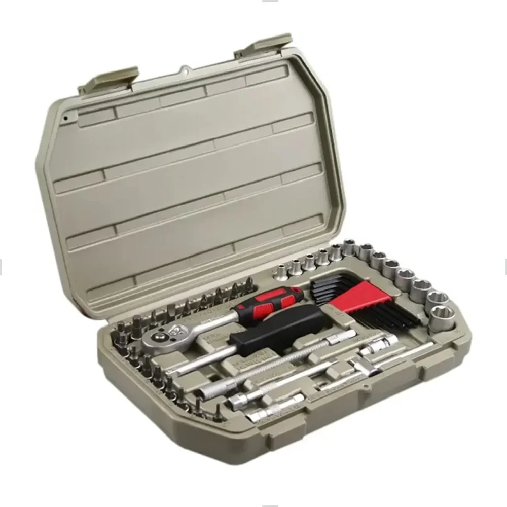 Soquete Sextavado Encaixe 1/4 04-14Mm Jogo 45 Peças Mayle