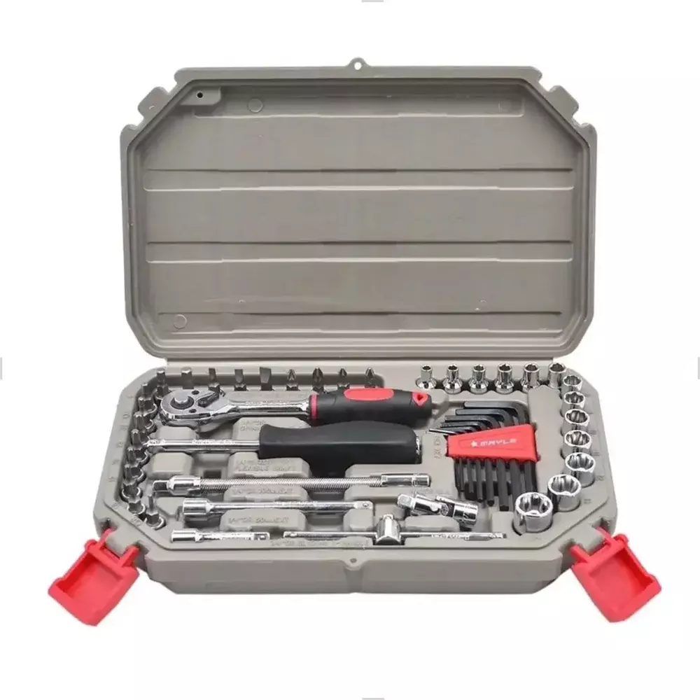Soquete Sextavado Encaixe 1/4 04-14Mm Jogo 45 Peças Mayle