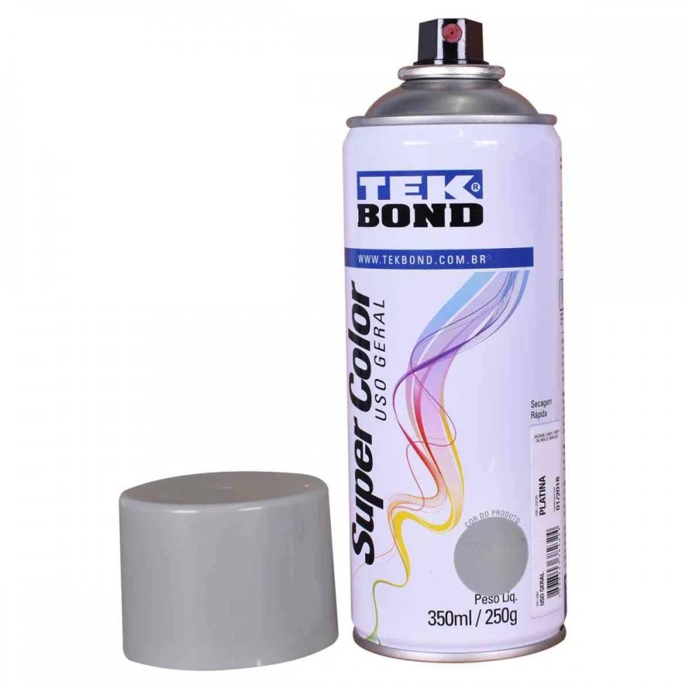 Tinta Spray Super Color Platina uso Geral com 350Ml / 250G - Tekbond-23381006900