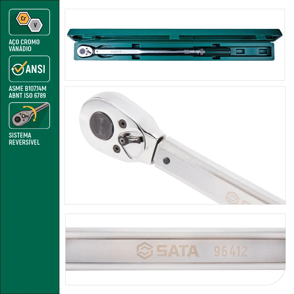 Torquímetro de Estalo 3/4 110-550Nm St96411Sc - Sata