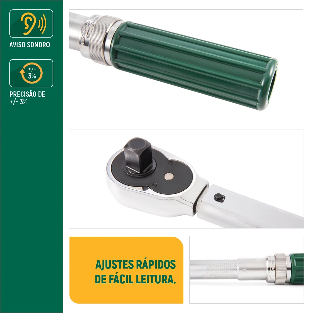 Torquímetro de Estalo 3/4 110-550Nm St96411Sc - Sata