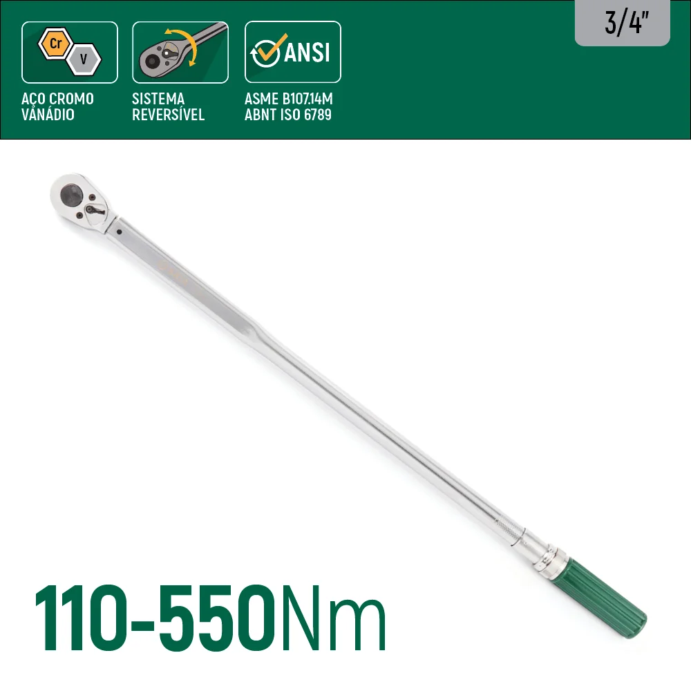 Torquímetro de Estalo 3/4 110-550Nm St96411Sc - Sata