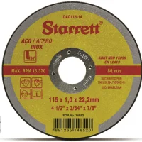 MKP Kit 25 Discos de Corte Starrett DAC115-14 4.1/2" x 1,0 mm x 7/8" para Aço Inox