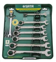 Jogo de Chaves Combinadas com Catraca Reversível de 8 a 18Mm com 8 Peças St09041 - Sata