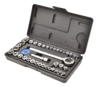 Jogo de Soquetes Sextavados 1/4 e 3/8 com 40 Peç - Titanium