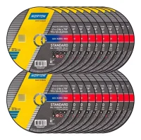 MKP Kit 24 Disco De Corte Norton Serra Standard 4.1/2 Aço Carbono Inox Cor Cinza