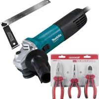 MKP Kit Esmerilhadeira 4.1/2 M9510B 850W 220V Makita com Esquadro e Jogo de Alicate com 3 Peças