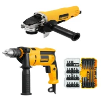 MKP Super COMBO  Furadeira 1/2 DWD502 + Esmerilhadeira 4.1/2 DWE4120 + Jogo de bits