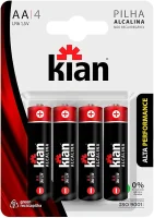 Pilha Alcalina Aa Pequena 4 Unidades - Kian
