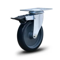 Roda Giratória 5° Placa Cinza 75Kg - Colson