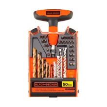 Black Decker Jogo para Furar e Parafusar 50 Peças Bda50X-Lac