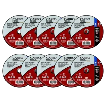 KIT 10 DISCOS DE CORTE CARBOFORCE CARBORUNDUM 9 X 1/8 X 7/8
