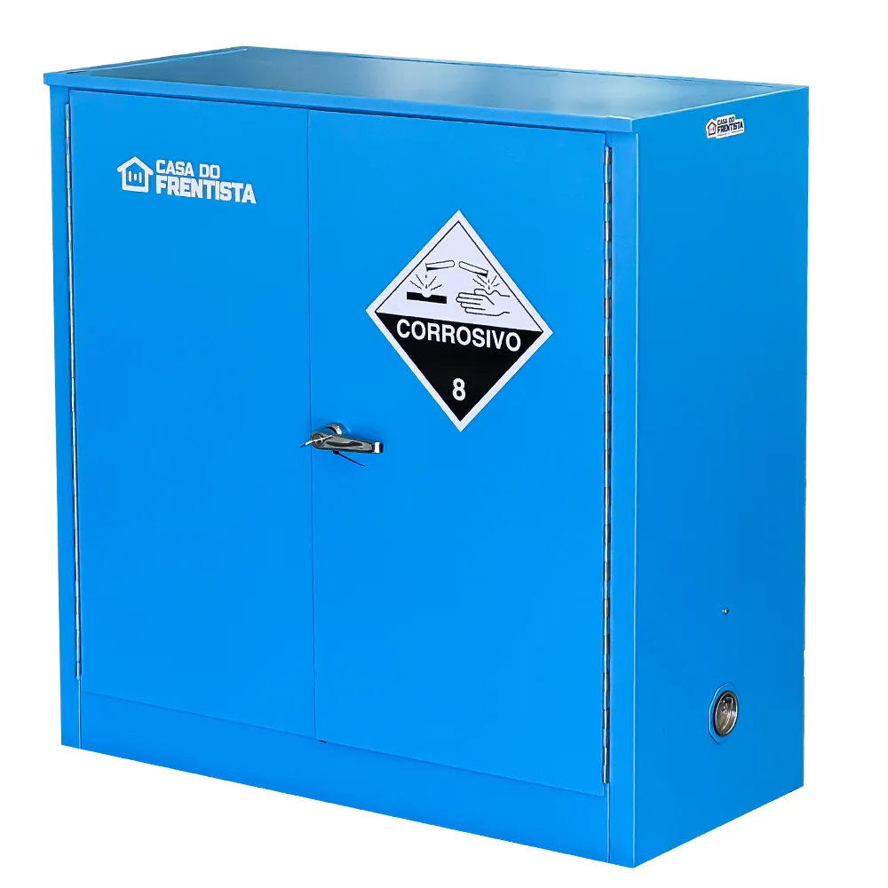 Armário Corta Fogo Azul 1,00 X 1,00 X 0,45 M com 01 Prateleira Redentor