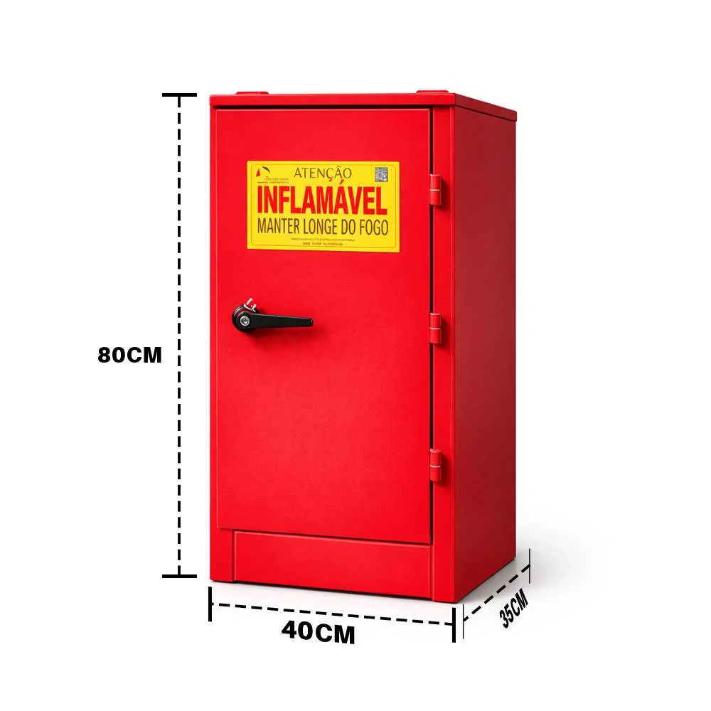 Armário Corta Fogo de Parede Linha Practical 080 X 040 X 035 Vermelho