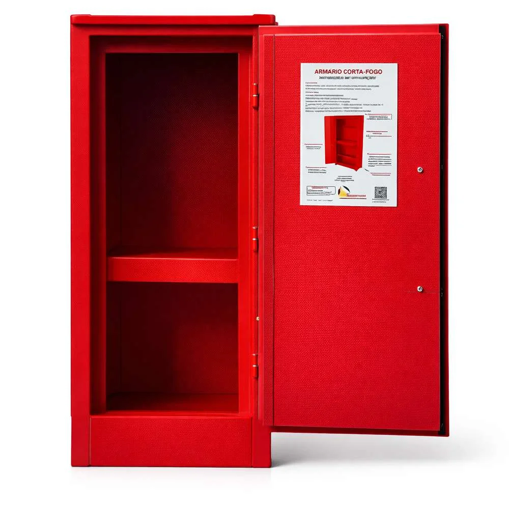 Armário Corta Fogo de Parede Linha Practical 080 X 040 X 035 Vermelho