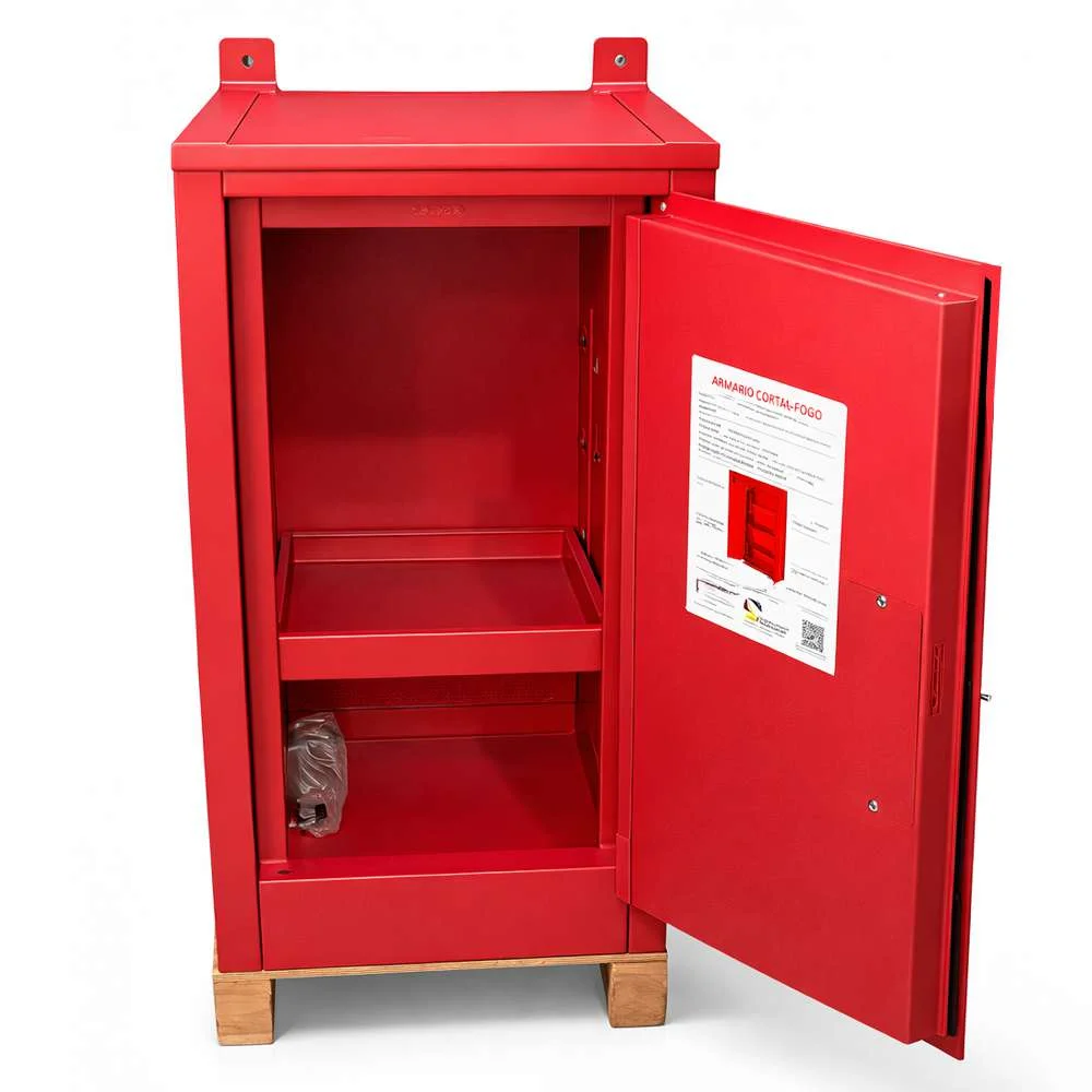 Armário Corta Fogo de Parede Linha Practical 0,80 X 0,40 X 0,35 Vermelho