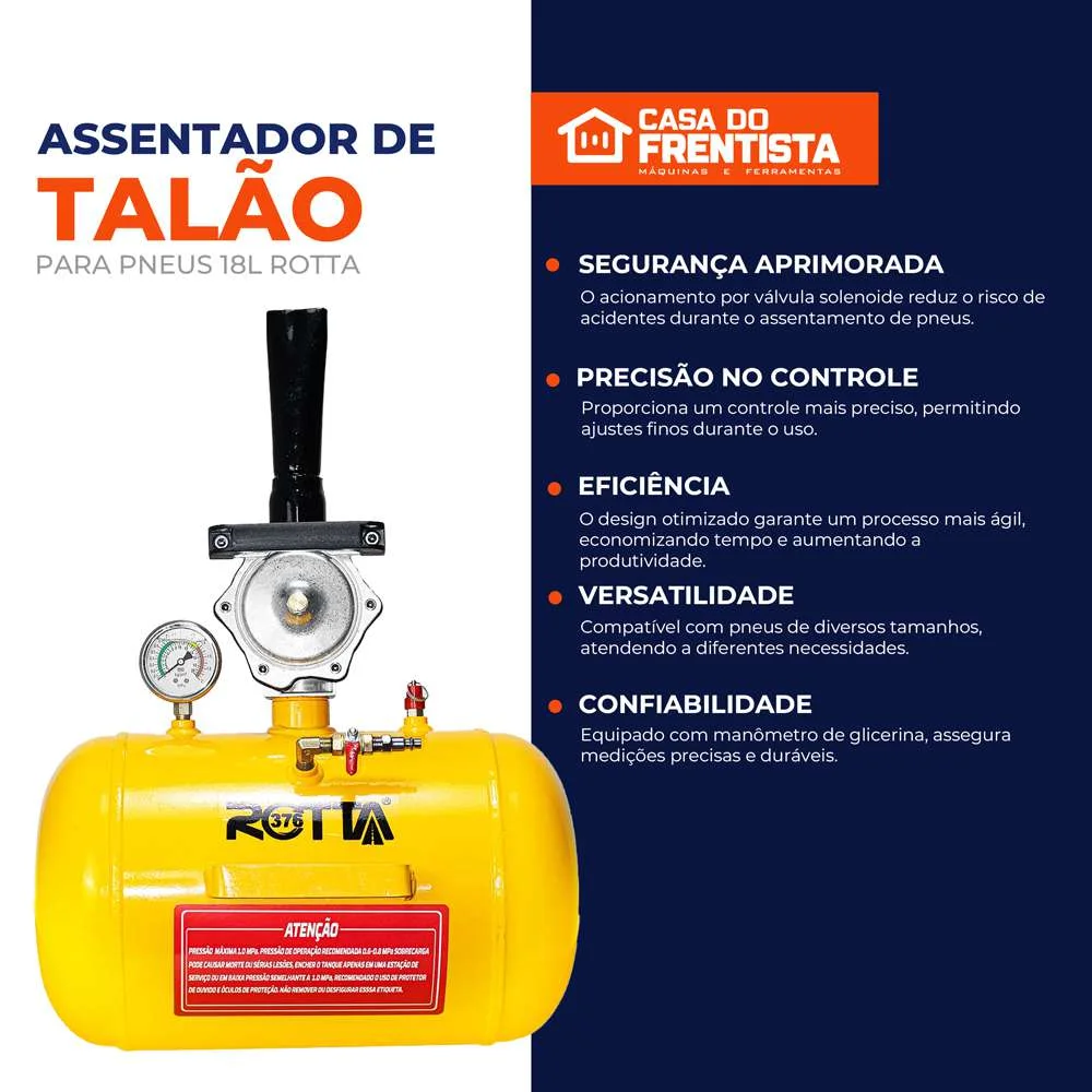 Assentador de Talão para Pneus 18L Rotta