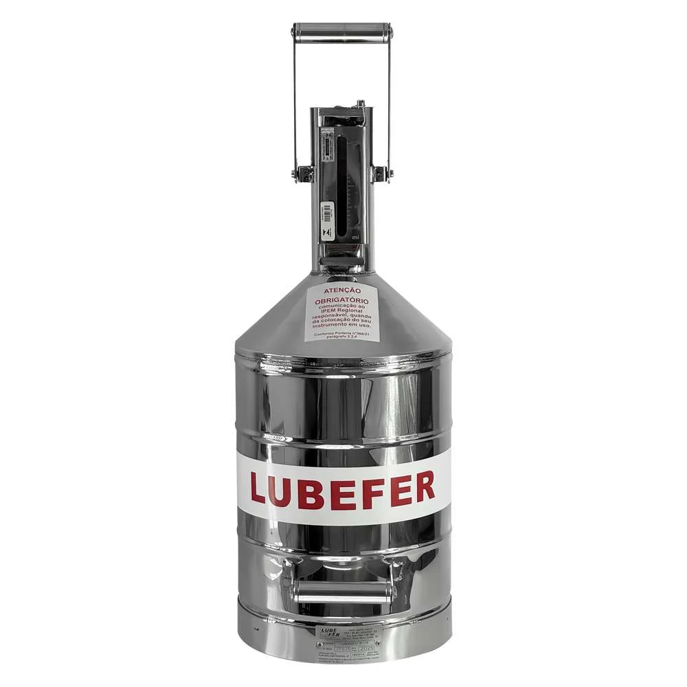 Balde Aferidor Inox 20 Litros com Inmetro para Combustível e Arla 32 Lubefer Lub-Med03