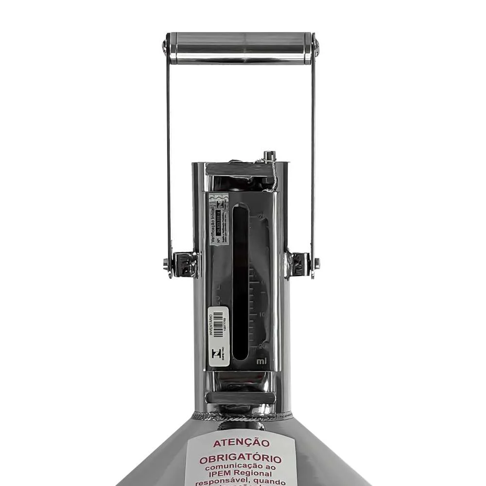 Balde Aferidor Inox 20 Litros com Inmetro para Combustível e Arla 32 Lubefer Lub-Med03