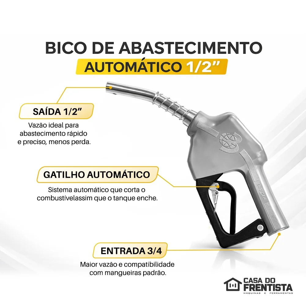 Bico de Abastecimento Automático 3/4" 75L/Min Bremen Cinza