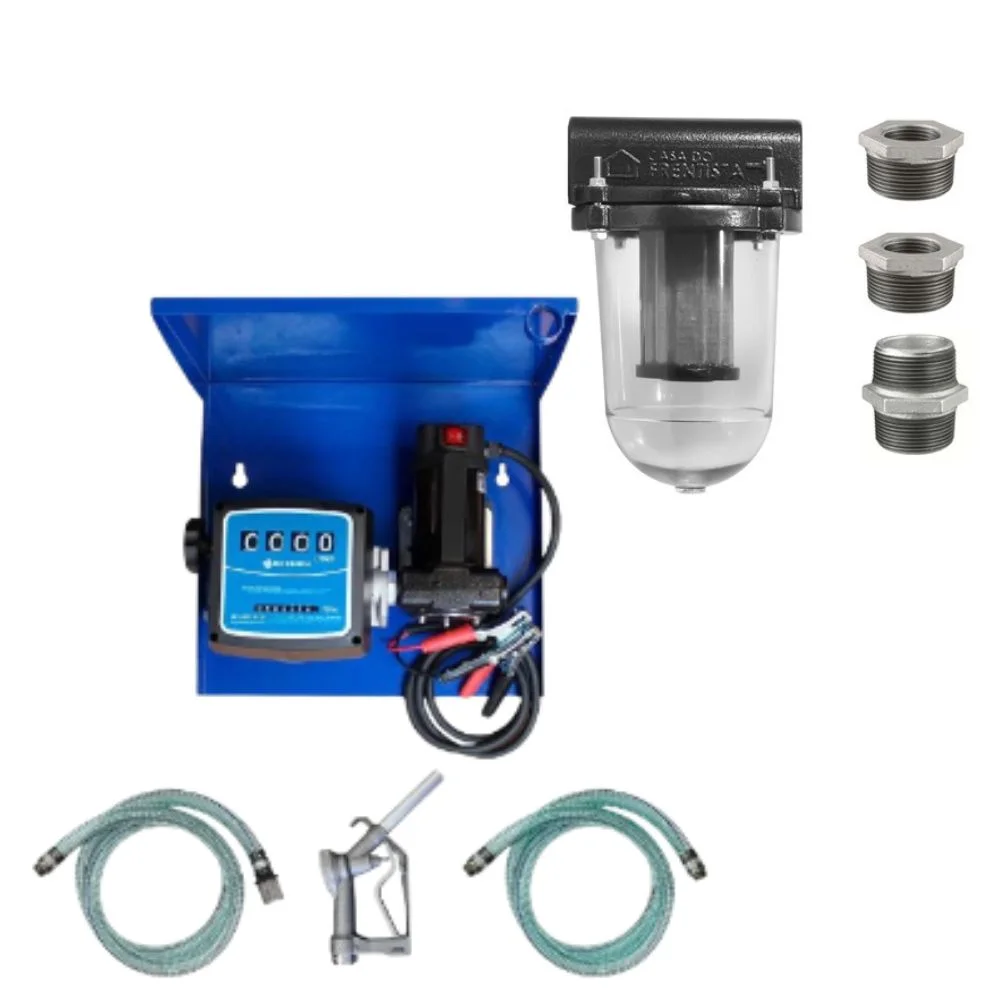 Bomba de Abastecimento de Diesel 40L/min 12V 155W + Filtro de Brinde
