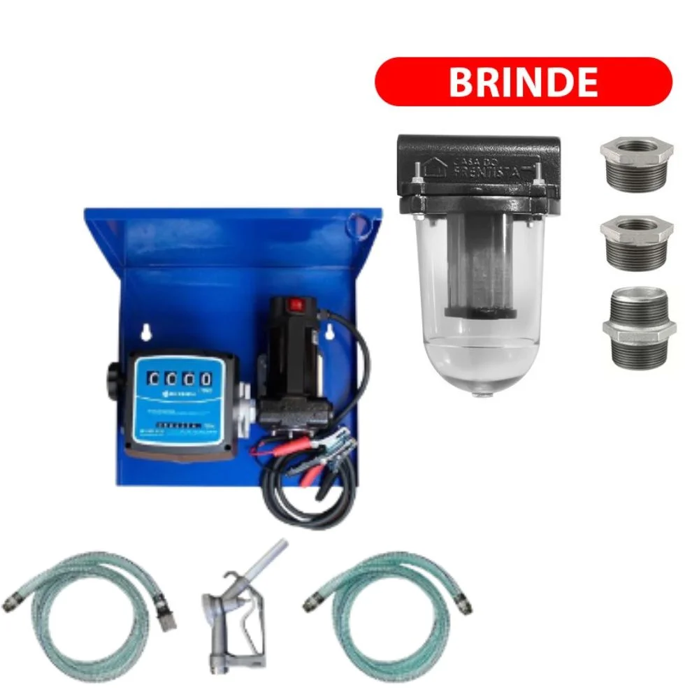 Bomba de Abastecimento de Diesel 40L/min 12V 155W + Filtro de Brinde