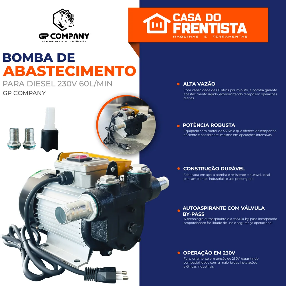 Bomba de Abastecimento para Diesel 230V 60L/Min