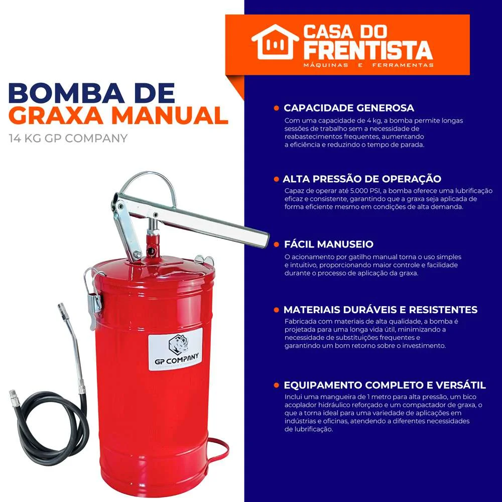 Bomba de Graxa Manual 14 Kg Gp Company