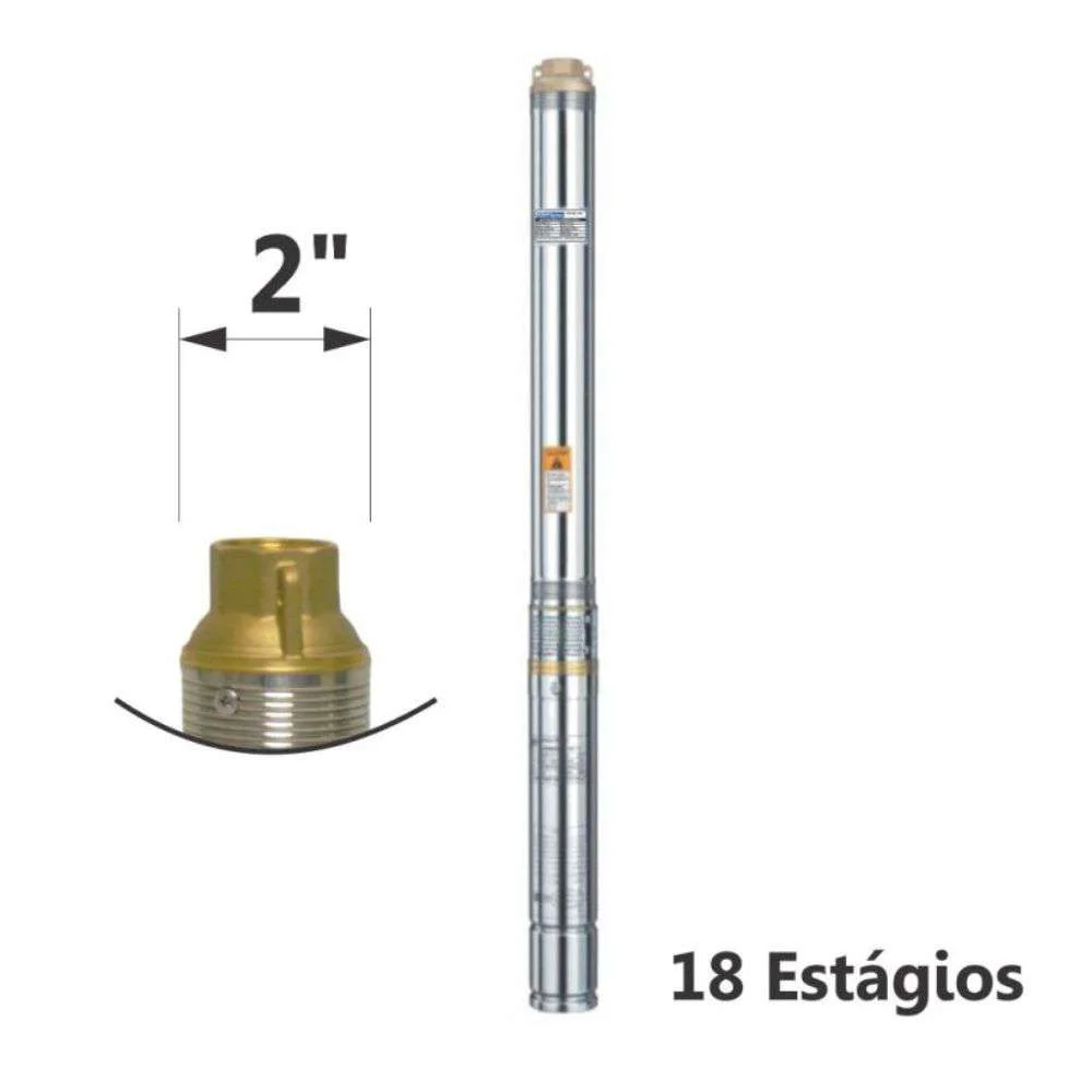 Bomba Submersa Caneta sem Cabo 2" 1/3Cv Mono 220V 60Hz Eletroplas