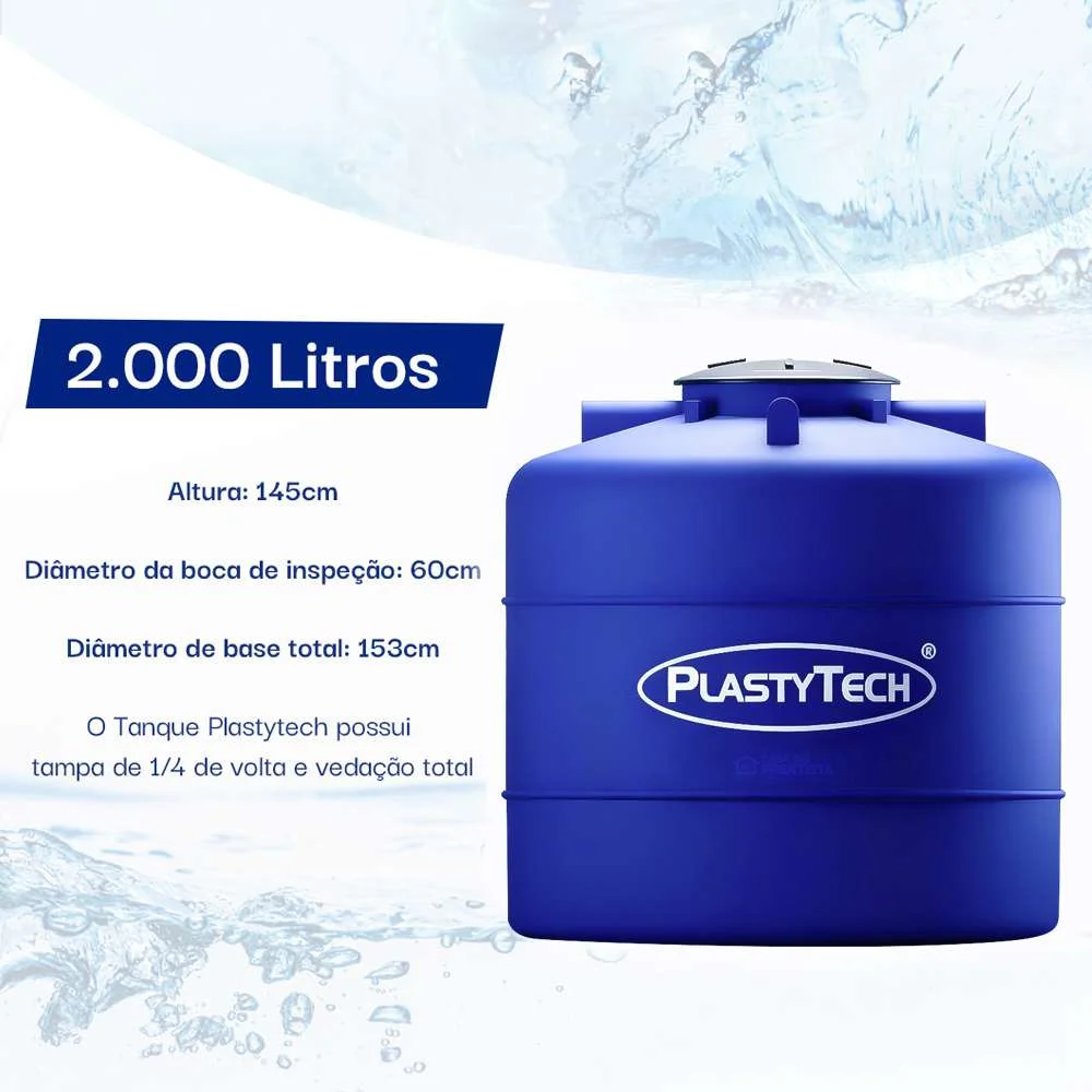 Caixa Dágua de Polietileno 2000L Plastytech