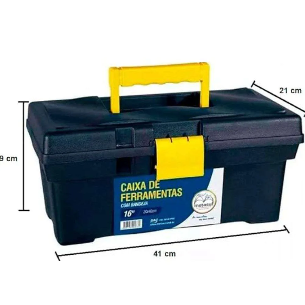 Caixa de Ferramenta Plastica 16" Standard Preta