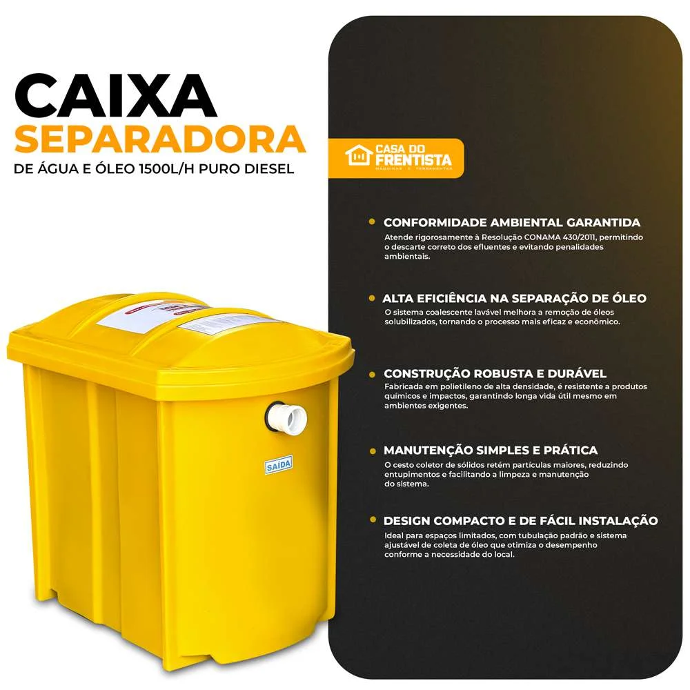 Caixa Separadora de Água e Óleo 800L/H Puro Diesel