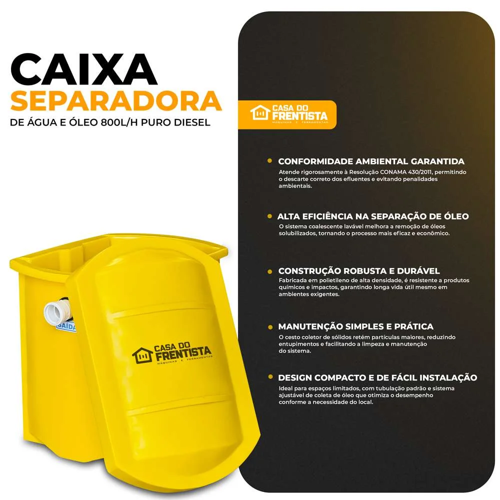 Caixa Separadora de Água e Óleo 800L/H Puro Diesel