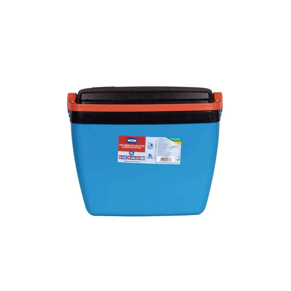 Caixa Térmica 6L 8 Latas Mor Azul com Laranja