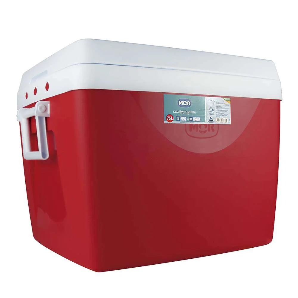 Caixa Térmica 75L 110 Latas Mor Vermelha