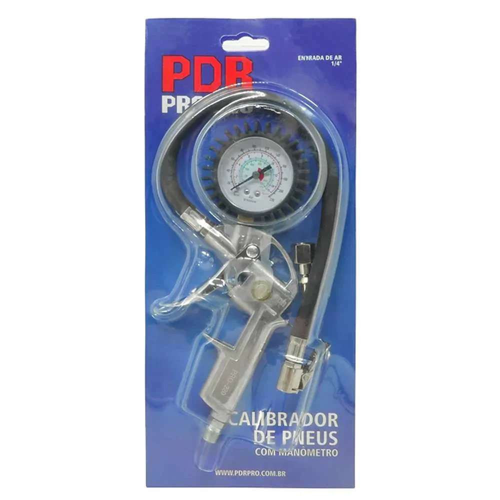 Calibrador de Pneus Pneumático com Manômetro até 150 Psi Pdr