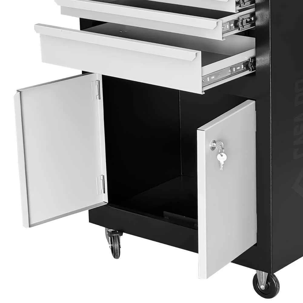 Carrinho de Ferramentas 3 Gavetas 2 Portas Preto Ork-070P
