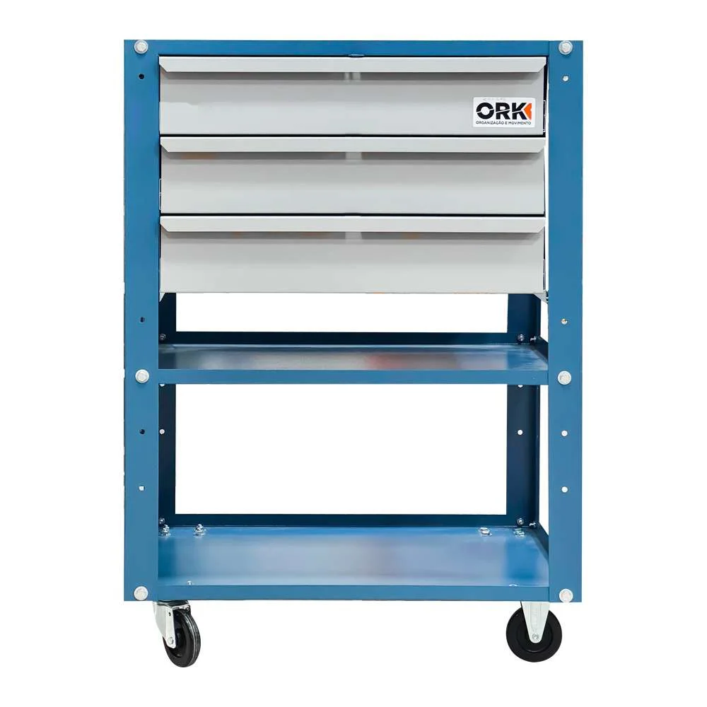 Carrinho de Ferramentas Aberto com 3 Gavetas 60X40X85Cm Ork Car-103